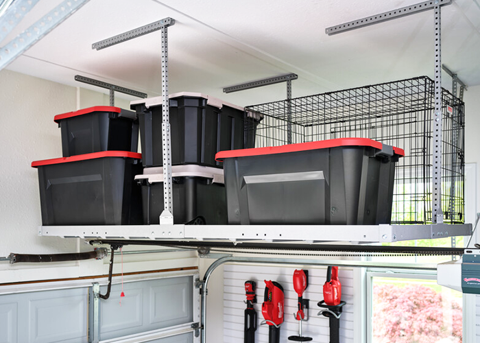 Overhead racks garage storage